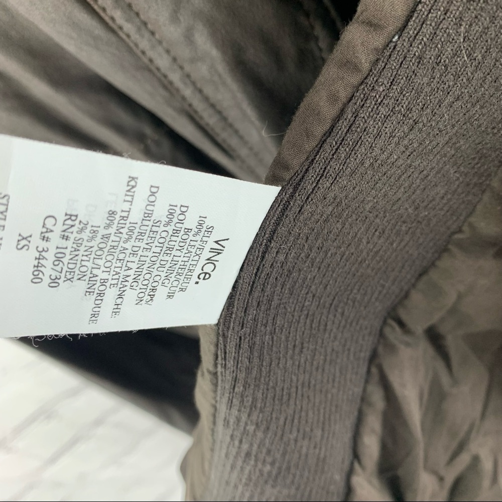 Vince. Brown Leather Jacket - Picture 2 of 7